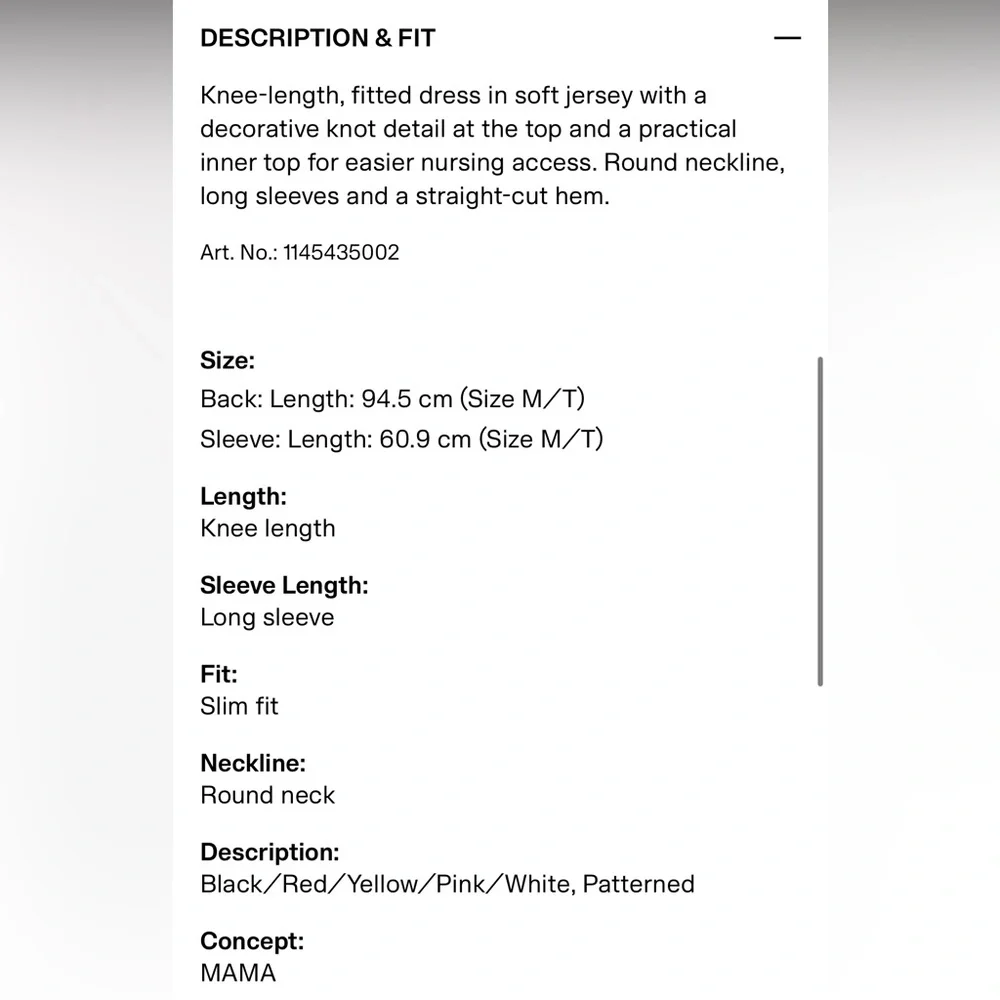 NWT H&M Women’s MAMA Maternity Colorful Speckled KNOT-DETAIL NURSING DRESS - Picture 7 of 16